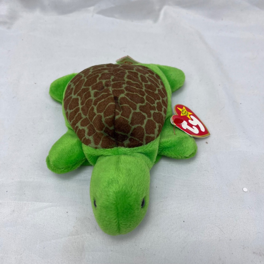 Ty Speedy Vintage Collectible Plush Brown Green Turtle Beanie Baby